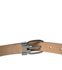 Dolce & Gabbana Dark Brown Leather Silver Metal Buckle Belt