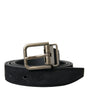 Dolce & Gabbana Elegant Black Leather Belt with Metal Buckle