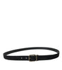 Dolce & Gabbana Elegant Black Leather Belt with Metal Buckle