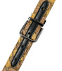 Dolce & Gabbana Gold Leather Jacquard Silver Metal Buckle Belt