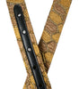 Dolce & Gabbana Gold Leather Jacquard Silver Metal Buckle Belt