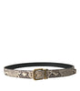 Dolce & Gabbana Brown Python Leather Gold Metal Buckle Belt