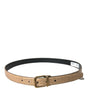 Dolce & Gabbana Beige Exotic Leather Gold Metal Buckle Belt