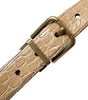 Dolce & Gabbana Beige Exotic Leather Gold Metal Buckle Belt