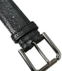 Dolce & Gabbana Black Exotic Leather Silver Metal Buckle Belt