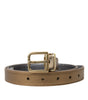 Dolce & Gabbana Metallic Gold Calf Leather Metal Buckle Belt