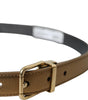 Dolce & Gabbana Metallic Gold Calf Leather Metal Buckle Belt
