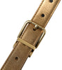 Dolce & Gabbana Metallic Gold Calf Leather Metal Buckle Belt