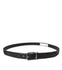 Dolce & Gabbana Black Leather Silver Metal Buckle Belt