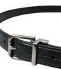 Dolce & Gabbana Black Leather Silver Metal Buckle Belt