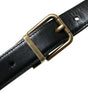 Dolce & Gabbana Black Calf Leather Gold Metal Buckle Belt