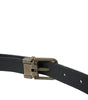 Dolce & Gabbana Blue Suede Leather Gold Metal Buckle Belt