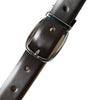 Dolce & Gabbana Dark Brown Leather Silver Metal Buckle Belt