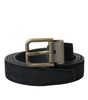 Dolce & Gabbana Black Suede Leather Gold Metal Buckle Belt
