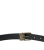 Dolce & Gabbana Black Suede Leather Gold Metal Buckle Belt