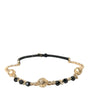 Dolce & Gabbana Black Suede Gold Chain Crystal Waist Belt