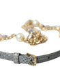 Dolce & Gabbana Blue Braided Gold Brass Chain Waist Belt
