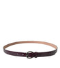 Dolce & Gabbana Maroon Leather Silver Metal Buckle Belt