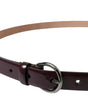 Dolce & Gabbana Maroon Leather Silver Metal Buckle Belt