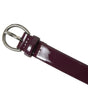 Dolce & Gabbana Maroon Leather Silver Metal Buckle Belt