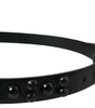 Dolce & Gabbana Black Embellished Leather Engraved Buckle Belt