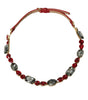 Dolce & Gabbana Red Leather Crystal Chain Waist Belt