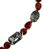 Dolce & Gabbana Red Leather Crystal Chain Waist Belt