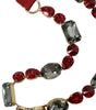 Dolce & Gabbana Red Leather Crystal Chain Waist Belt