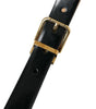 Dolce & Gabbana Black Calf Leather Gold Metal Buckle Belt