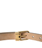 Dolce & Gabbana Black Calf Leather Gold Metal Buckle Belt