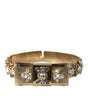 Dolce & Gabbana Gold Tone Brass Crystal Embellished Belt