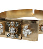 Dolce & Gabbana Gold Tone Brass Crystal Embellished Belt