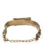 Dolce & Gabbana Gold Tone Brass Crystal Embellished Belt
