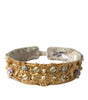 Dolce & Gabbana Gold Brass Faux Pearl Floral Embellished Belt