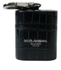 Dolce & Gabbana Black Crocodile Leather Silver Metal Logo Airpods Case