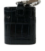Dolce & Gabbana Black Crocodile Leather Silver Metal Logo Airpods Case