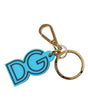 Dolce & Gabbana Elegant Blue Gold Keychain Accessory