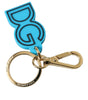 Dolce & Gabbana Elegant Blue Gold Keychain Accessory
