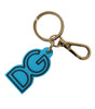 Dolce & Gabbana Elegant Blue & Gold Keychain Accessory