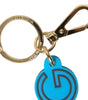 Dolce & Gabbana Elegant Blue & Gold Keychain Accessory