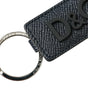Dolce & Gabbana Elegant Leather Keychain in Black & Silver