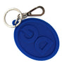 Dolce & Gabbana Elegant Blue Rubber Keychain with Brass Accents