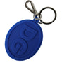 Dolce & Gabbana Elegant Blue Rubber Keychain with Brass Accents