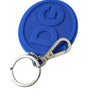 Dolce & Gabbana Elegant Blue Rubber Keychain with Brass Accents