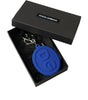 Dolce & Gabbana Elegant Blue Rubber Keychain with Brass Accents