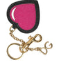 Superbe porte-clés en cuir doré et rose Dolce &amp; Gabbana
