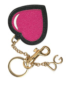 Superbe porte-clés en cuir doré et rose Dolce &amp; Gabbana