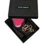 Superbe porte-clés en cuir doré et rose Dolce &amp; Gabbana