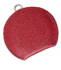 Dolce & Gabbana Red Calfskin Leather Round Logo Hand Mirror Holder