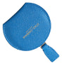 Dolce & Gabbana Blue Calfskin Leather Round Logo Hand Mirror Holder